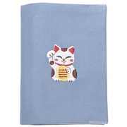 TPC004-06 [布のパスポートカバー 招き猫 日本製 トラベルグッズ和柄 レトロ グッズ コットン]
