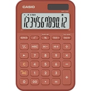 デザイン電卓 ミニジャスト型 カラフル 12桁表示 ブリックレッド MW-C20D-RD-N