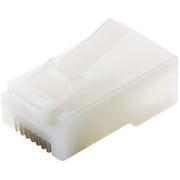 RJ45 LANコネクタ Cat5e 10個 自作用 単線・より線 両対応 金メッキ ハーフクリア LD-RJ45T10/T2