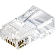 RJ45 LANコネクタ Cat5e 10個 自作用 単線・より線 両対応 金メッキ クリア LD-RJ45T10A2