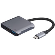 USB Type-C 5in1 コンパクト ドッキングステーション グレー UD-C12GY