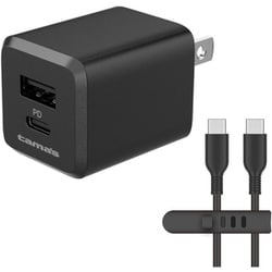 AC充電器 PD20W コンセントチャージャーC＋A C to Cケーブル付 ブラック TAP156UCCC10K