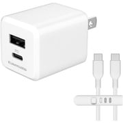 AC充電器 PD20W コンセントチャージャーC+A C to Cケーブル付 ホワイト TAP156UCCC10W
