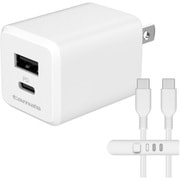 AC充電器 PD30W コンセントチャージャーC+A CtoCケーブル付 ホワイト TAP157UCCC10W