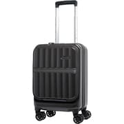 スーツケース ハードキャリー ファスナータイプ フロントオープン 旅行目安日数:1泊~2泊 27L 拡張時31L TSロック搭載 コインロッカーサイズ 機内持ち込み可能 預け入れ無料サイズ TE-0905-42 インクブラック