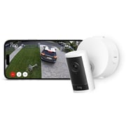 Ring Outdoor Cam Pro PoE （リング アウトドアカム プロ PoEモデル） 高画質・広角 4Kビデオ 屋外防犯カメラ 10倍ズーム・モーション検知搭載 Ring Home プラン30日間無料体験付き ホワイト B0DDQVWHL9