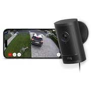 Ring Outdoor Cam Pro Plug-in （リング アウトドアカム プロ 電源アダプターモデル） 高画質・広角 4Kビデオ 屋外防犯カメラ 10倍ズーム・モーション検知搭載 Ring Home プラン30日間無料体験付き ブラック B0DDRC5VYS