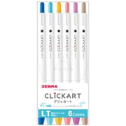 ノック式水性カラーペン クリッカート6色セット ライトカラー WYSS22-BC-6CLT