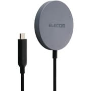 ワイヤレス充電器 Qi2 25W 卓上パッド マグネット式 高速充電 Qi2対応iPhone/Androidスマホ用 Type-C一体型1m ブラック W-MA12BK