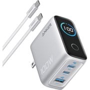 急速充電器 Anker Charger(100W 3 Ports) with USB-C & USB-Cケーブル シルバー B121BN41