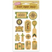 クラフトペーパーシール チケット (ラメ:キミドリ) KPS-002