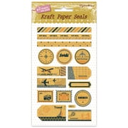 クラフトペーパーシール エアメール (ラメ:シルバー) KPS-005