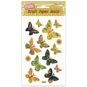 クラフトペーパーシール バタフライ (ラメ:薄ピンク) KPS-009