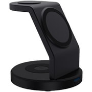 マグネット式 ワイヤレス充電器 スタンド型 3in1 ブラック L-MG3IN1-BK