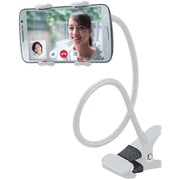 スマホスタンド フレキシブルアーム クリップ式 ホワイト L-SCS-W