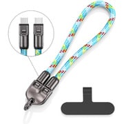 スマホストラップ CtoC充電ケーブル PD 30cm ブルー L-SSCC30B