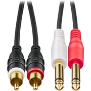 オーディオケーブル ピンプラグ×2-Φ6.3mm モノラル標準プラグ×2 1.5m AT-MI81/1.5