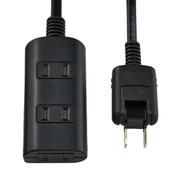 耐雷 電源タップ3個口 0.5m ブラック WBT-N3005SB（BK）