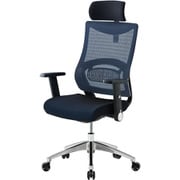 JG3 エルゴノミック チェア 肘付タイプ ヘッド アーム レスト ブラック 黒 背：ブルー 青 JG3-103BL