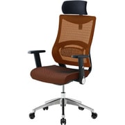 JG3 エルゴノミック チェア 肘付タイプ ヘッド アーム レスト ブラック 黒 背：オレンジ JG3-104OR