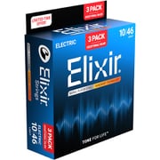 プロモーションパック ELIXIR Electric Guitar Strings NANOWEB with ANTI-RUST #12052 3セットパック #16567 (12052 Promotion 3Set Pack)