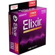 プロモーションパック ELIXIR Acoustic Guitar Strings Phosphor Bronze NANOWEB #16027 3セットパック #16568 (16027 Promotion 3Set Pack)