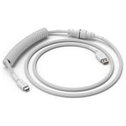 Coiled Keyboard Cable Ghost White 分離式 アビエーターコネクタ・二重網スリーブ採用 USB2.0 Type C-A コイル型 極太 USBケーブル ホワイト GLO-CBL-COIL-WHITE