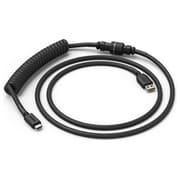 Coiled Keyboard Cable Phantom Black 分離式 アビエーターコネクタ・二重網スリーブ採用 USB2.0 Type C-A コイル型 極太 USBケーブル ブラック GLO-CBL-COIL-BLACK