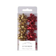 ラッピングシール ボウリボン 38mm 8個入 赤・金 TO007