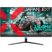 ゲーミングモニター/27型/IPS/144Hz/1ms/フルHD/HDMI/DP/sRGB：99％/HDR400相当/フルHD：120Hz/2年保証 JN-IPS27G144F