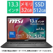 ノートパソコン/msi Modern 13 F1MO/13.3型/Core 7 150U/メモリ 32GB/SSD 512GB/Windows 11 Home Modern-13-F1MOG-5589JP