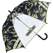 子供用傘 マックスライドオン男児 55cm ジャンプ式 透明窓つき グリーン 556-053
