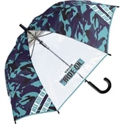 子供用傘 マックスライドオン男児 55cm ジャンプ式 透明窓つき ブルー 556-053