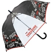 子供用傘 クエストキング男児 55cm ジャンプ式 透明窓つき ブラック 556-056