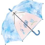 子供用傘 グラフィティ男児 50cm ジャンプ式 透明窓つき ブルー 576-021