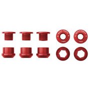 チェーンリングボルト+ナット 6mm 5セット レッド WLF-P-CRINGBOLT5
