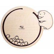 コースター 木製 動物 リング 合板 コップ敷き 日本製 白くま YK17-102