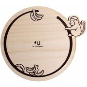 コースター 木製 動物 リング 合板 コップ敷き 日本製 さる YK17-102