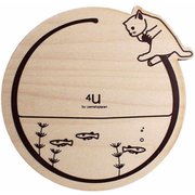 コースター 木製 動物 リング 合板 コップ敷き 日本製 ねこ YK17-102