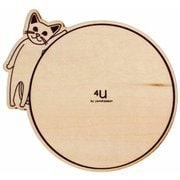 コースター 木製 ねこ 合板 コップ敷き 日本製 ロシアンブルー YK17-101