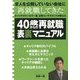 40歳からの再就職表裏マニュアル―求人を公開していない会社に再就職してきたキャリアカウンセラー兼、企業コンサルタントが教える [単行本]