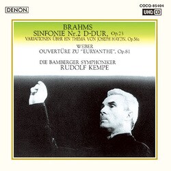 ルドルフ・ケンペ／UHQCD DENON Classics BEST ブラームス:交響曲第2番 ハイドンの主題による変奏曲 ウェーバー:≪オイリアンテ≫序曲