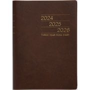 2024年 手帳 1月始まり No.63 3年卓上日誌 （茶） [2024年1月始まり 手帳]
