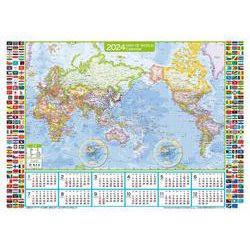 壁に貼る地図カレンダー・世界全図 2024(カレンダー) [カレンダー]