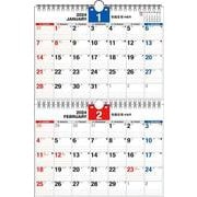 【K16】　2024年　ダブルリング式 2ヵ月シンプルカレンダー　B4－使いやすい上下2ヵ月タイプ(永岡書店の壁掛けカレンダー) [カレンダー]