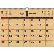【K22】　2025年　書き込み式シンプルカレンダー　［クラフト／A3ヨコ］(永岡書店の壁掛けカレンダー) [カレンダー]