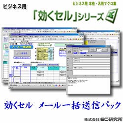ビジネス用EXCEL本格汎用マクロ集 効くセルメール一括送信処理パック [ダウンロードソフトウェア]