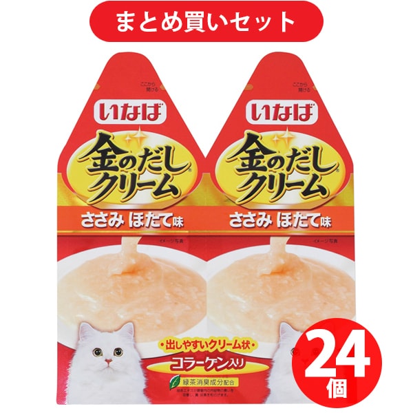 いなばペットフード いなば　金のだしクリームささみほたて60g [24個入り]