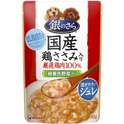 銀のさら パウチ国産鶏ささみ入りジュレ緑黄色野菜入り80g×24