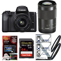 ヨドバシ Com まとめ買いでお買い得 揃えて安心ミラーレス一眼セット キヤノン Canon Eos Kiss M ダブルズームキット ブラック 通販 全品無料配達